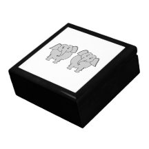 Pair of Cute Elephants. Couple. Gift Boxes