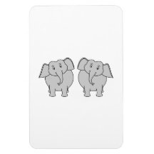 Pair of Cute Elephants. Couple. Rectangle Magnets
