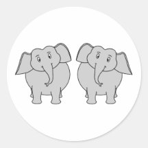 Pair of Cute Elephants. Couple. Stickers