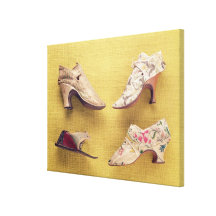 Pair of embroidered shoes, c.1714 canvas prints