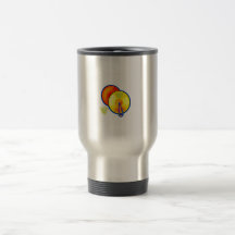 Pair of yellow cymbals outlined in blue graphic mug