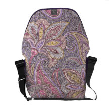 Paisley and flower pattern messenger bags