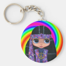 Paisley Hippie Doll Swirl Keychain