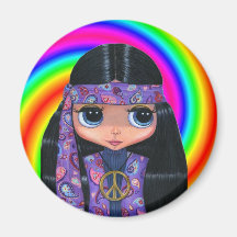 Paisley Hippie Doll Swirl Magnet