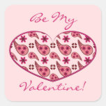 Paisley Pattern Valentine Heart Sticker