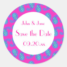 Paisley "Save the Date" (pink) Sticker