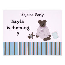 Pajama Party Birthday Invitations