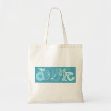 Pale Blue ABC Alphabet Logo for Boys Canvas Bags