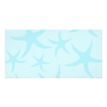 Pale Blue Starfish Pattern. Customized Photo Card