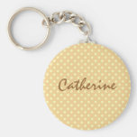 Pale Gold Polka Dot Wedding Collection Key Chains