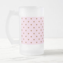 Pale pink and brown heart pattern. coffee mugs