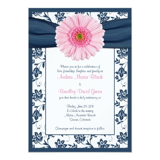 gerbera wedding invitations pale pink gerbera navy floral wedding invitation zazzle gerbera wedding invitations pale pink gerbera navy floral wedding invitation zazzle