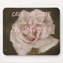 Pale Pink Rose - Save The Date Mouse Pad