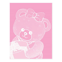 Pale Pink Teddy Bear for Girls Postcard