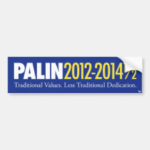 Palin 2012-2014 1/2 bumper sticker