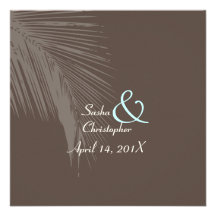 Palm fronds silhouette personalised announcement
