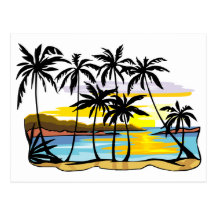 Palm Tree Background Post Card