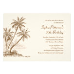 Palm Tree Beach Birthday Party Invitations