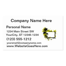 Palm tree frame yellow and black business card