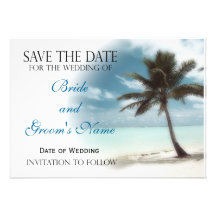Palm Tree Save the Date Announcement