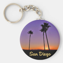 Palm Tree Silhouette In San Diego Key Chain