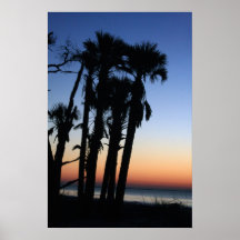 Palm Tree Silhouettes at Dawn Posters