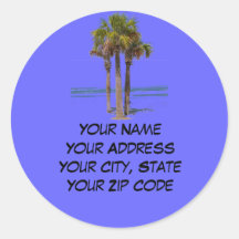 Palm Trees Address label Stickers