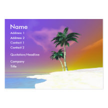Palms on White - Chubby Business Card Template