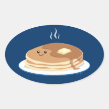 Pancakes Oval Sticker