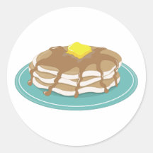 Pancakes Round Stickers