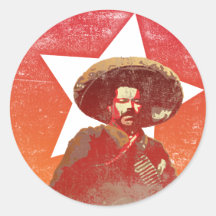 Pancho Villa Vintage Red Star Stickers