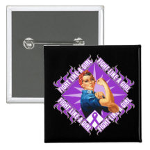 Pancreatic Cancer Fight Rosie The Riveter Pinback Buttons