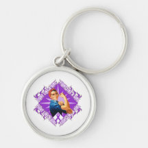 Pancreatic Cancer Fight Rosie The Riveter Key Chain