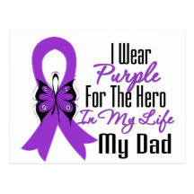Pancreatic Cancer Ribbon My Hero My Dad Post Cards