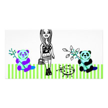 Panda Art Photocard Photo Card Template