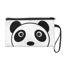 Panda Bear Face Wristlet Purse