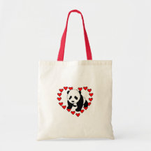 Panda Bear Love Canvas Bags