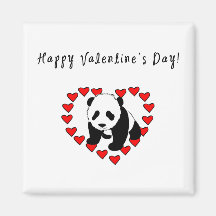 Panda Bear Love Refrigerator Magnet