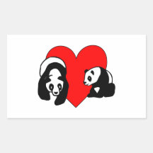 Panda Bear Love Stickers