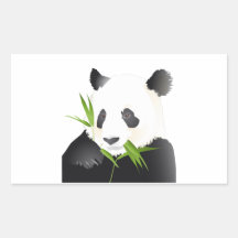 Panda Bear Rectangular Stickers