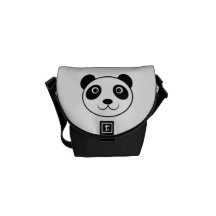 Panda Bear Smiling Face Courier Bags