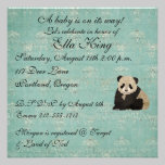 Panda Bears Baby Invitation invitations