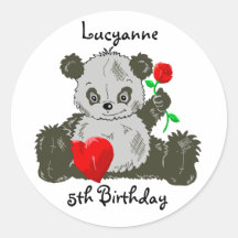 Panda Birthday Stickers