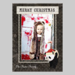 Panda Black Polkadot Christmas Photo Card invitations