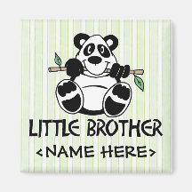 Panda Boy Little Brother Refrigerator Magnets
