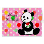 Panda Cartoon and A Heart Flower Birthday Cards