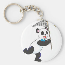 Panda Chasing Butterfly Key Chains