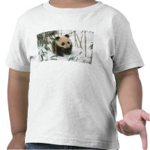 Panda cub on snow, Wolong, Sichuan, China 2 Tee Shirt