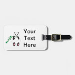 Panda Eatng Bamboo Luggage Tag