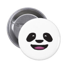 Panda Face - Cute animal wildlife Pinback Buttons